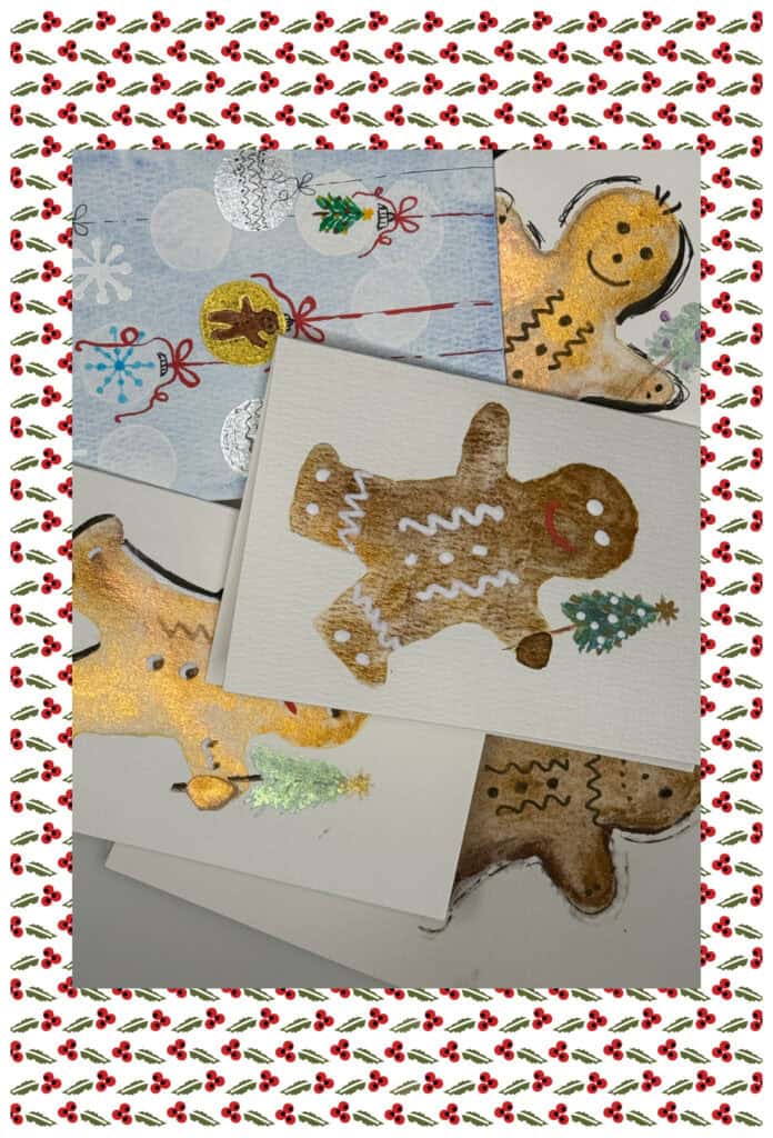 Large gingerbread person cookie decorated with chocolate chips and colourful sweets, baked for a birthday celebration.