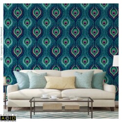 Peacock Indulgence<br>
Selected Top Pick – Porter & Brawn Bohemian Spirit Design Brief<br>
Surface Pattern Design by Lisette Niemand | SassiNiemand Peacock Indulgence surface pattern design by Lisette Niemand featuring hand drawn peacock feathers with subtle leopard print background.